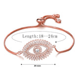 Turkish Evil Eye Lucky Rose Gold American Diamond Slider Bracelet