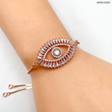 Turkish Evil Eye Lucky Rose Gold American Diamond Slider Bracelet