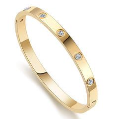 Gold Stainless Steel Openable Kada For Women