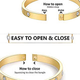 Gold Stainless Steel Openable Kada For Women