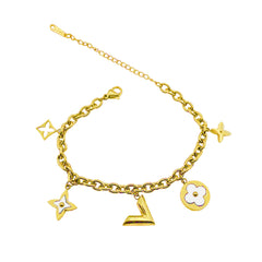 Pink Stainless Steel Chain Bracelet For Women