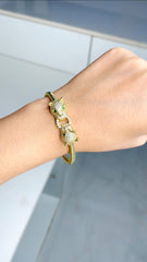 Panther Gold American Diamond Adjustable Cuff Kada Women