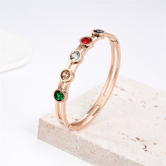 Stainless Steel Rose Gold Openable Kada Bangle Women