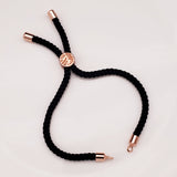 Black Rose Gold Adjustable Thread Bracelet For Women