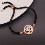 Om Rose Gold American Diamond Copper Thread Bracelet For Women