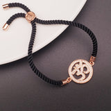 Om Rose Gold American Diamond Copper Thread Bracelet For Women