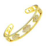 Evil Eye Copper Cubic Zirconia Gold bangle Kada Cuff For Women