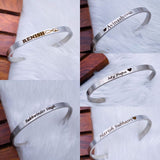 5mm Matte Finish 316 Surgical Stainless Steel Customized Personalised Laser Engraved Free Size Cuff Kada Bangle Bracelet Unisex