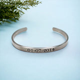 5mm Matte Finish 316 Surgical Stainless Steel Customized Personalised Laser Engraved Free Size Cuff Kada Bangle Bracelet Unisex