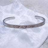 5mm Matte Finish 316 Surgical Stainless Steel Customized Personalised Laser Engraved Free Size Cuff Kada Bangle Bracelet Unisex