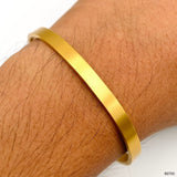 5mm Matte Finish 316 Surgical Stainless Steel Gold Free Size Cuff Kada Bangle Bracelet Unisex