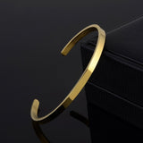 5mm Matte Finish 316 Surgical Stainless Steel Gold Free Size Cuff Kada Bangle Bracelet Unisex