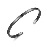 5mm Matte Finish 316 Surgical Stainless Steel Black Free Size Cuff Kada Bangle Bracelet Unisex