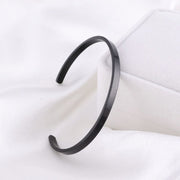 5mm Matte Finish 316 Surgical Stainless Steel Black Free Size Cuff Kada Bangle Bracelet Unisex