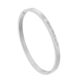 4mm Matte Finish 316 Surgical Stainless Steel Silver Customized Personalised Laser Engraved Kada Bangle Bracelet Unisex