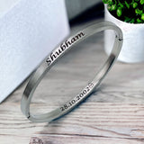 4mm Matte Finish 316 Surgical Stainless Steel Silver Customized Personalised Laser Engraved Kada Bangle Bracelet Unisex