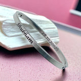 4mm Matte Finish 316 Surgical Stainless Steel Silver Customized Personalised Laser Engraved Kada Bangle Bracelet Unisex