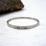 4mm Matte Finish 316 Surgical Stainless Steel Silver Customized Personalised Laser Engraved Kada Bangle Bracelet Unisex