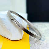 4mm Matte Finish 316 Surgical Stainless Steel Silver Customized Personalised Laser Engraved Kada Bangle Bracelet Unisex