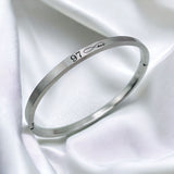 4mm Matte Finish 316 Surgical Stainless Steel Silver Customized Personalised Laser Engraved Kada Bangle Bracelet Unisex