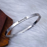 4mm Matte Finish 316 Surgical Stainless Steel Silver Customized Personalised Laser Engraved Kada Bangle Bracelet Unisex