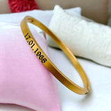 4mm Matte Finish 316 Surgical Stainless Steel Silver Customized Personalised Laser Engraved Kada Bangle Bracelet Unisex