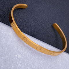 Screw Stainless Steel Gold bangle Kada Cuff Unisex