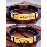 Customized Personalised Letter Engraved ID Wrist Band Bracelet Men