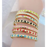 Copper Multi Colour Butterfly Enamel 18K Gold Bangle Cuff Kada for Women