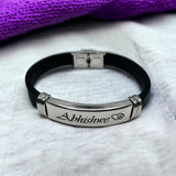 Customized Personalised Letter Engraved ID Wrist Band Bracelet Men