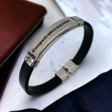 Customized Personalised Letter Engraved ID Wrist Band Bracelet Men