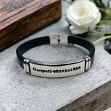 Customized Personalised Letter Engraved ID Wrist Band Bracelet Men