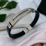 Customized Personalised Letter Engraved ID Wrist Band Bracelet Men