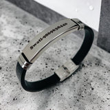 Customized Personalised Letter Engraved ID Wrist Band Bracelet Men