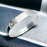 Flower Luxury Silver Stainless Steel Black Silicon Openable Kada Bracelet for Men