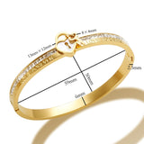 Love Lock Cubic Zirconia 18K Gold Stainless Steel Openable Kada bangle for Women