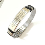 Mesh Stainless Steel Gold Silver Customized Personalised Laser Engraved Wrist Watch Band ID Bracelet For Men