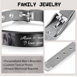 Mesh Stainless Steel Gold Silver Customized Personalised Laser Engraved Wrist Watch Band ID Bracelet For Men