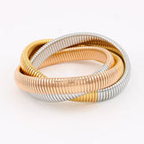 Triple Layer Wrap Around Snake 18k Gold Stainless Steel Stretchable Bracelet for Women
