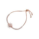 Rotating Trillion Flower Silver Adjustable Slider Bracelet for Women