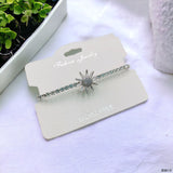 Rotating Trillion Flower Silver Adjustable Slider Bracelet for Women