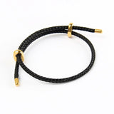 Slim Green 18K Gold Anti Tarnish Adjustable Threads Bracelet For Women