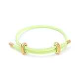 Slim Green 18K Gold Anti Tarnish Adjustable Threads Bracelet For Women