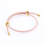 Slim Green 18K Gold Anti Tarnish Adjustable Threads Bracelet For Women