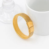Cobra Snake 18K Gold Anti Tarnish Stainless Steel Magnetic Clasp Stretchable Bracelet For Women