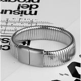 Cobra Snake 18K Gold Anti Tarnish Stainless Steel Magnetic Clasp Stretchable Bracelet For Women