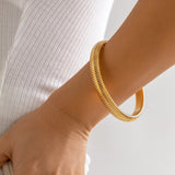 Cobra Snake 12mm 18K Gold Anti Tarnish Stainless Steel Stretchable Bracelet for Women