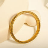 Cobra Snake 12mm 18K Gold Anti Tarnish Stainless Steel Stretchable Bracelet for Women