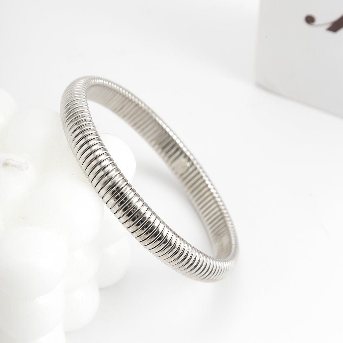 Cobra Snake 12mm 18K Gold Anti Tarnish Stainless Steel Stretchable Bracelet for Women