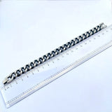Gun Metal Brush Finish 316L Stainless Steel Curb Chain Bracelet For Men